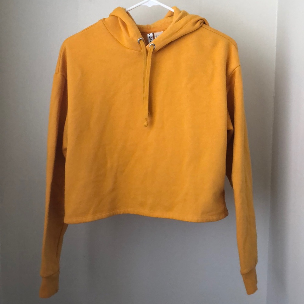 H&M Cropped Yellow Hoodie